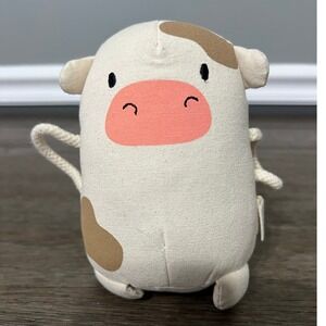 Panda Crate Baby Cow That Moos with Rope Handle Plush